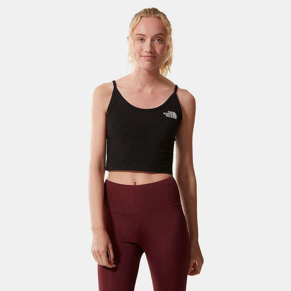 The North Face Cropped Γυναικεια Αμάνικη Μπλούζα - Μαυρα (MYOH67348)